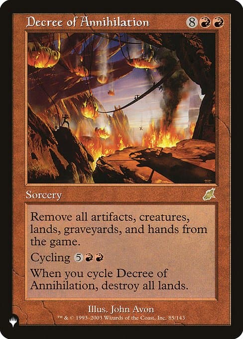 Decree of Annihilation from The List (Rare)