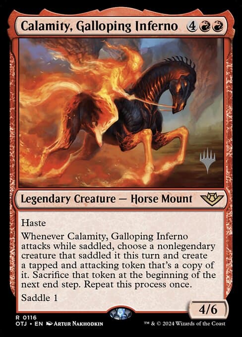 Calamity, Galloping Inferno from Outlaws of Thunder Junction Promos (Rare)