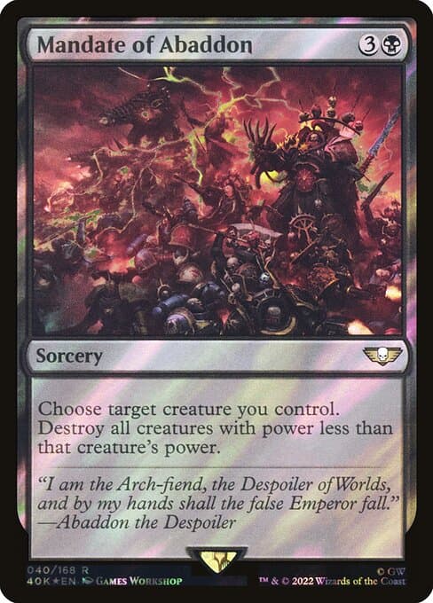 Mandate of Abaddon from Warhammer 40,000 Commander (Rare)