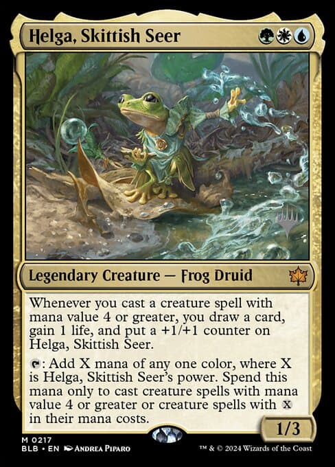Helga, Skittish Seer from Bloomburrow Promos (Mythic)