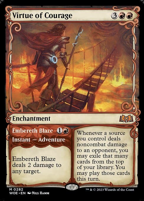 Virtue of Courage // Embereth Blaze from Wilds of Eldraine (Mythic)