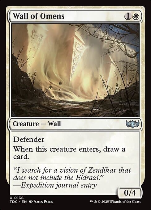 Wall of Omens from Tarkir: Dragonstorm Commander (Uncommon)