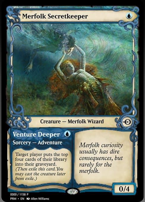 Merfolk Secretkeeper // Venture Deeper from Magic Online Promos (Common)
