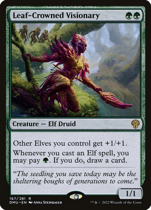 Leaf-Crowned Visionary from Dominaria United (Rare)