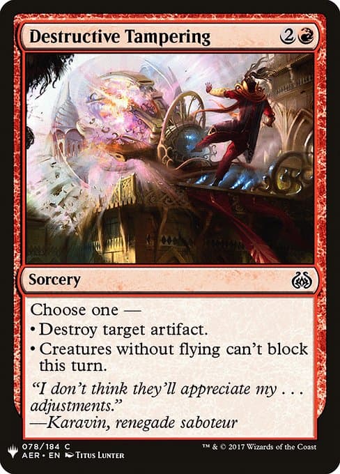 Destructive Tampering from The List (Common)