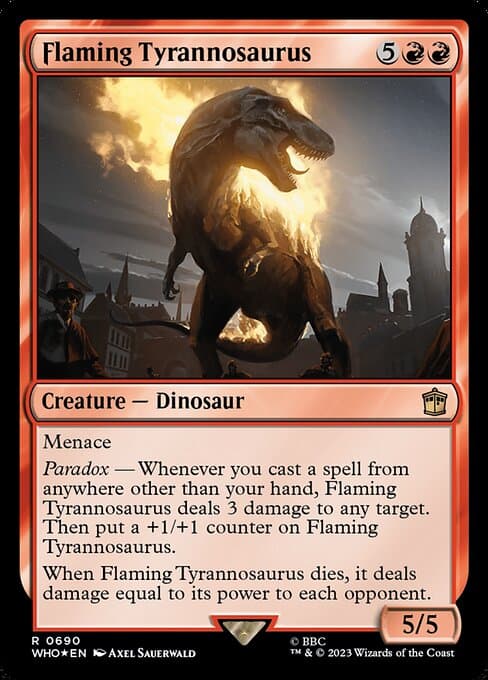 Flaming Tyrannosaurus from Doctor Who (Rare)