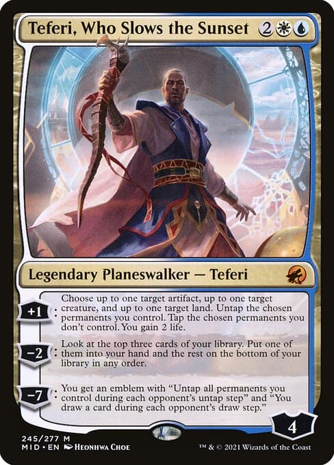 Teferi, Who Slows the Sunset from Innistrad: Midnight Hunt (Mythic)