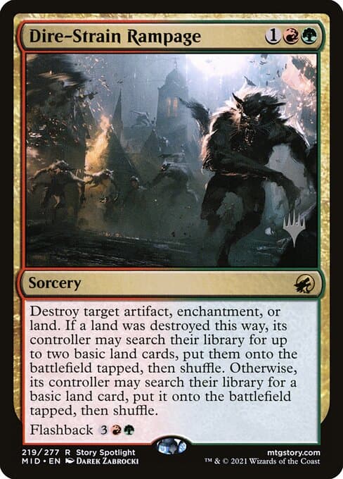 Dire-Strain Rampage from Innistrad: Midnight Hunt Promos (Rare)