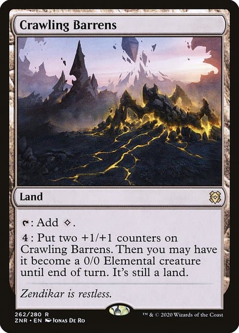 Crawling Barrens from Zendikar Rising (Rare)