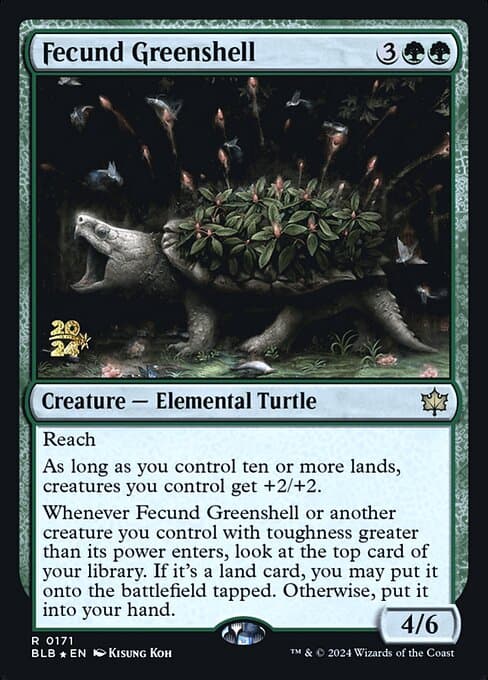 Fecund Greenshell from Bloomburrow Promos (Rare)