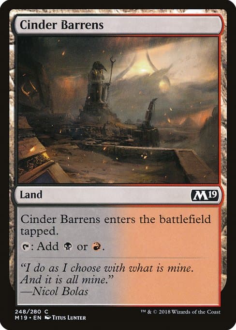 Cinder Barrens from Core Set 2019 (Common)