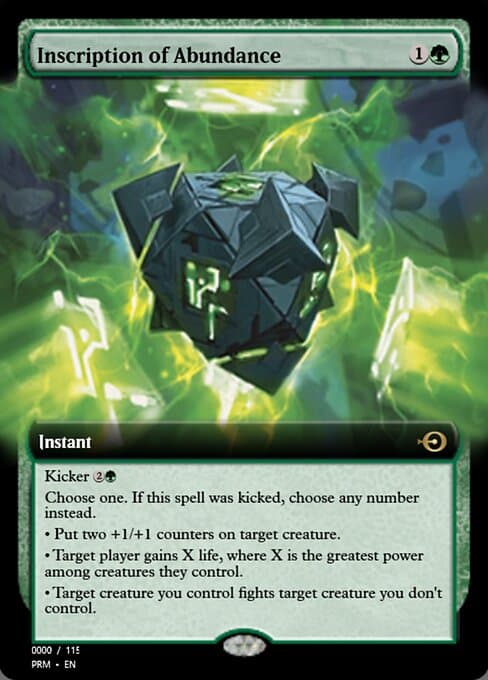 Inscription of Abundance from Magic Online Promos (Rare)