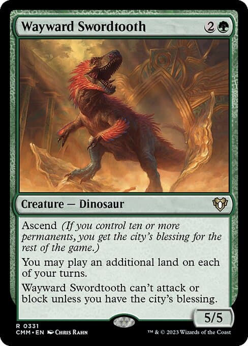 Wayward Swordtooth from Commander Masters (Rare)