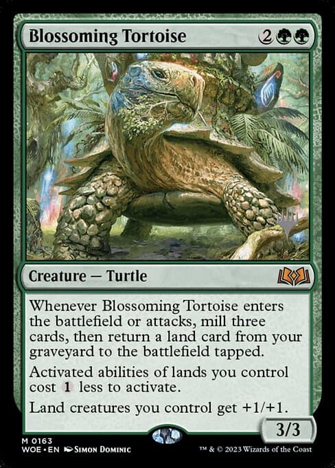 Blossoming Tortoise from Wilds of Eldraine Promos (Mythic)