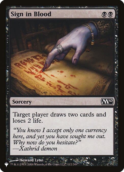 Sign in Blood from The List (Common)