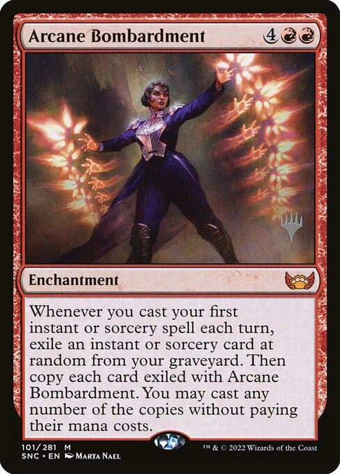 Arcane Bombardment from Streets of New Capenna Promos (Mythic)