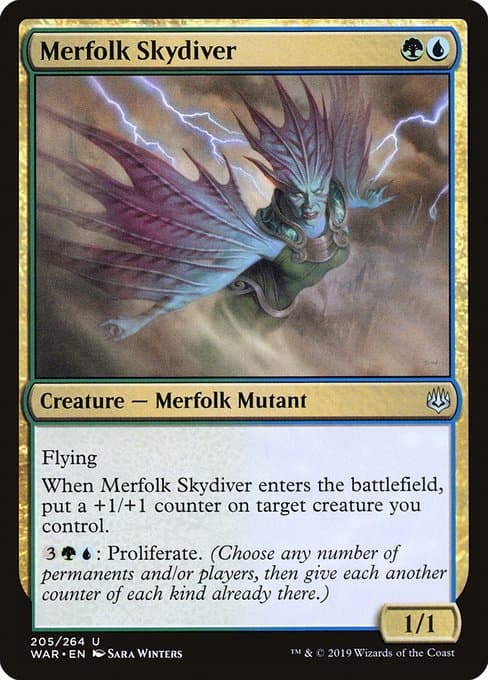 Merfolk Skydiver from War of the Spark (Uncommon)