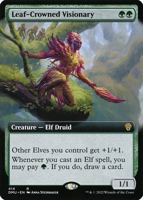 Leaf-Crowned Visionary from Dominaria United (Rare)