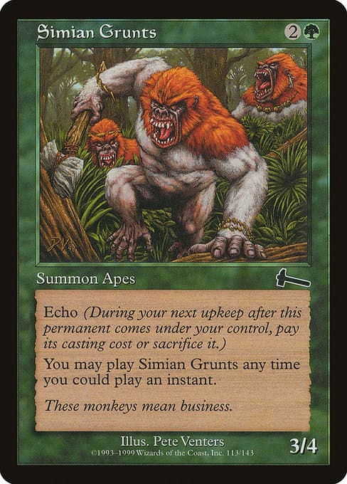 Simian Grunts from Urza's Legacy (Common)