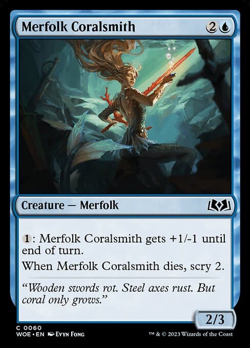 Merfolk Coralsmith from Wilds of Eldraine (Common)