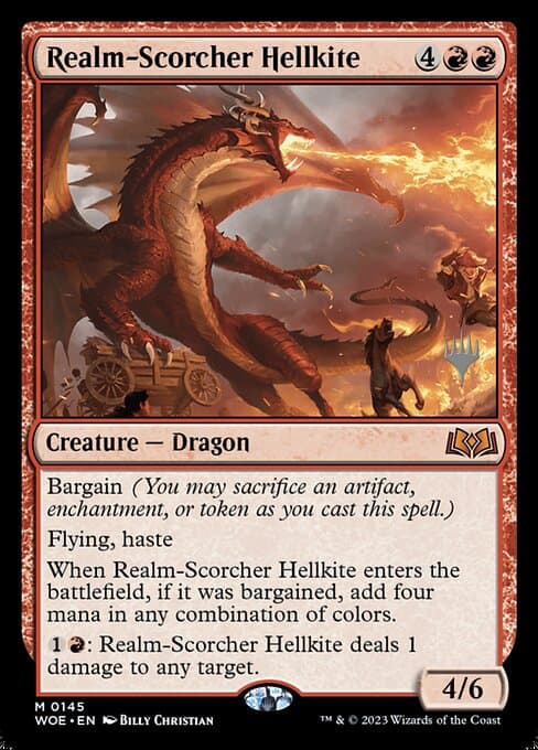 Realm-Scorcher Hellkite from Wilds of Eldraine Promos (Mythic)