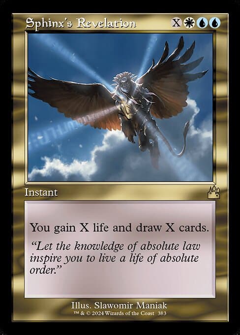 Sphinx's Revelation from Ravnica Remastered (Rare)