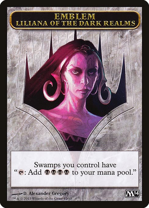 Liliana of the Dark Realms Emblem from Magic 2014 Tokens (Common)