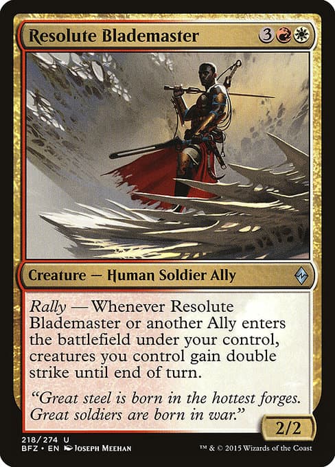 Resolute Blademaster from Battle for Zendikar (Uncommon)