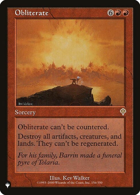 Obliterate from The List (Rare)