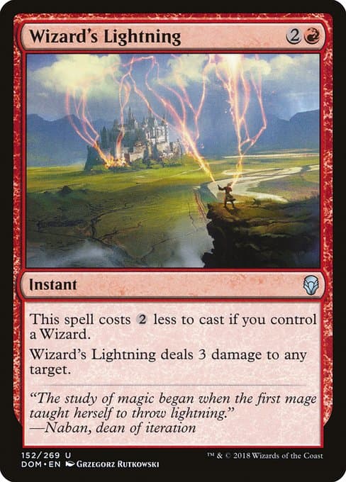 Wizard's Lightning from Dominaria (Uncommon)