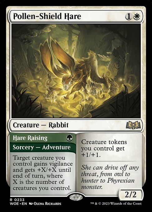 Pollen-Shield Hare // Hare Raising from Wilds of Eldraine (Rare)