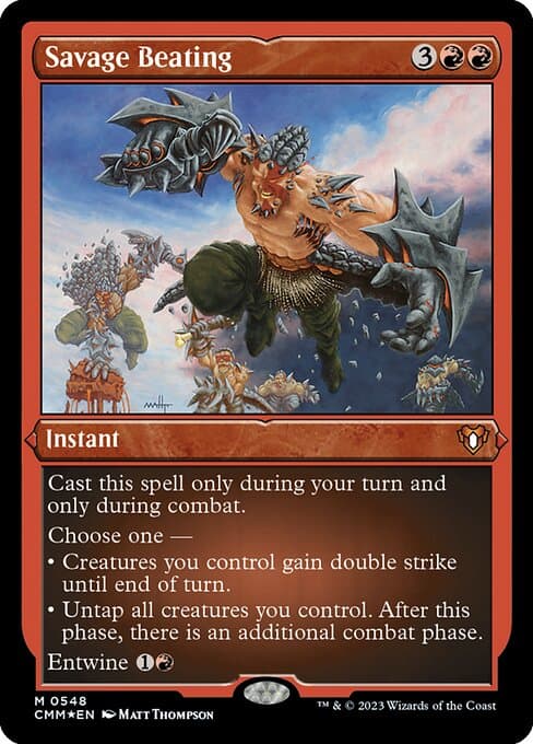 Savage Beating from Commander Masters (Mythic)