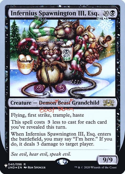 Infernius Spawnington III, Esq. from The List (Unfinity Foil Edition) (Rare)