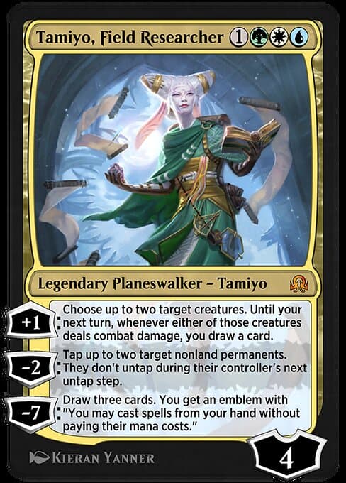 Tamiyo, Field Researcher #245 – Shadows over Innistrad Remastered Tamiyo, Field Researcher from Shadows over Innistrad Remastered (Mythic)