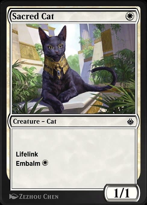 Sacred Cat #34 – Amonkhet Remastered Sacred Cat from Amonkhet Remastered (Common)
